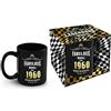 Bombo Tazza per Compleanno con anno di nascita 1960 | mug in ceramica nera, capacità 300 ml, idea regalo originale