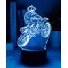 BIRBANN Lampada 3D Moto Lampada Comodino Camera Intelligente A 7 Colori Per Bambini Luce Notturna LED Decorativa Camera Da Letto Adolescente Regalo Compleanno Per Ragazzi E Ragazze