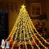 Micacorn Catene Luminose per Natalizie, USB Luci Delle Cascate e Telecomando 2M×9 Striscia 8 Modalità 198 LED Impermeabili Decorative Stringa per Esterni Interni Natale Giardino
