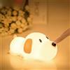Fanimyholy Puppy Luce Notturna Bambini, Silicone Luce Notturna Neonato, Lampada Neonato Notturna, Puppy Lu-ce Nott-urna Bambini a 7 Colori, Ricaricabile Tramite USB, Superficie Morbida al Tatto