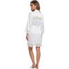 BBTO Set 4 Regali di Nozze Regali per Festa Nuziale Vestaglia da Sposa in Raso Bianco con Pizzo Dorato Borsa da Sposa Pantofole Elastico per Capelli Bianco per Matrimonio Fidanzarsi(XXL)