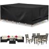 Richwon Coperture per mobili da giardino, coperture rettangolari impermeabili per mobili da esterno, resistenti coperture per mobili da giardino, set componibile da esterno, 198 x 119 x 71 cm, nero