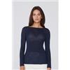 Tezenis Maglia Con Scollo A Barchetta In Viscosa E Lana Merino Donna Blu