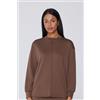 Tezenis Felpa Pesante Maniche Lunghe Girocollo Soft Touch Donna Marrone
