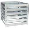 TIMBELA Compostiera da Giardino 704L in Acciaio Zincato - Compostiera Esterno Resistente 91 x 91 x 85 cm - Bidone Compostaggio per Rifiuti Organici TIMBELA M800