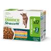 Trainer Natural Cat 9 + 3 / 16 + 6 gratis! Natural Trainer Straccetti in salsa per gatti - 12 x 85 g (9 + 3 gratis) - Mix (Pollo, Salmone, Tonno, Tacchino)