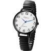 JewelryWe Orologio da Polso Elastico da Donna: Orologio Cinturini Elastici Numeri Arabi Quadrante Grande Colore Nero