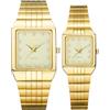 Jewelrywe Orologio da Polso Diamante Impermeabile: Orologio con Zircone da Uomo Donna Quadrante Quadrato in Acciaio Inossidabile Orologio da Fidanzati al Lavoro Lusso