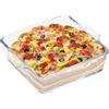 WANDGU Pirofila in vetro: 0,8 l, piccola con manici, mini teglia per lasagne, torte, microonde e forno, adatta al congelatore, resistente ad alte e basse temperature, 19,5 x 16,5 x 4,6 cm