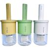 Lncfype Set 3 Bottiglie Olio con Spazzola Barbecue (Bianco/Verde/Giallo) - Antifuga, Supporto Spazzola, Facile Pulizia - Ideale Barbecue, Grigliatura