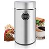 motomoyo Macinacaffè Elettrico in Acciaio Inossidabile, 150W 22000 RPM Ad Alta Velocità, Capienza 50g, Macinino Compatto per Caffè, Noci, Spezie, Zucchero (9.7x9.7x17.8cm)