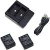 Suptig Daul - Batteria (confezione da 2) e caricabatterie per GoPro HERO3/Gopro HERO3+ e Gopro AHDBT-301/AHDBT-302