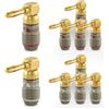 Nakamichi FanLock Excel Connettore a angolo retto banana placcato oro 24 carati, 10 AWG - 18 AWG spessore 4 mm, per amplificatori di altoparlanti, Home Theatre Connessione rapida, 10 pezzi (5 paia)
