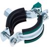 Keple 25-28 mm Morsetto per tubi, staffa in metallo con di chiusura rapida, morsetto a due viti con rivestimento in gomma, M8 parete montare, per tubi in acciaio, rame, ghisa e plastica (4 pezi)