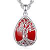 INFUSEU Collana Albero Della Vita Cristal Collane Cristallo Corniola Ciondolo Abbraccio Gioielli Ciondolo Yoga Fortunato Regalo per Le Donna Uomo