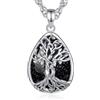 INFUSEU Collana Albero Della Vita Cristal Collane Cristallo Arenaria Nera Ciondolo Abbraccio Gioielli Ciondolo Yoga Fortunato Regalo per Le Donna Uomo