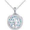 MICSAVI Collana Foto Personalizzata in Argento 925 Medaglione Albero della vita per Donna, Ciondolo Albero Portafoto con Zirconi, Regalo Gioielli per Madre Figlia Fidanzata