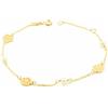 Monde Petit - Bracciale Donna Ragazza Oro Giallo 9K Perla Rotondo 3,5 mm Finitura Opaca Brillante 18 cm - Scatola Regalo - Certificato di garanzia