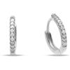 Louis Ciocchetti dal 1887 Orecchini Argento 925 a Scattino con Zirconi 5A bianchi, 13 mm, Giro Lobo