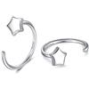 CHIC & ARTSY Orecchini Sterling 925 a Cerchio e Mezzaluna, a Stella, Aperti per Donna e per Dormire
