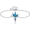 ONEFINITY Flamingo Elefante Gatto Cavallo Pinguino Colibrì Bracciale Per Donna Argento Sterling 925 Bracciale Gioielli Regalo, 15 cm, Argento, Senza Gemstone