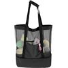 Tadpolez Borsa Da Spiaggia Grande In Rete,Pieghevole Borsa Spiaggia a Rete,per Spiaggia,Piscina,Campeggio,Viaggi,Attività All'aperto,Colore Nero