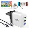 TreasLin Docking Station da 65 W per Nintendo Switch OLED/Steam Deck, Mini GaN Alimentatore a 3 Porte (USB C+USB A+4K/HD), Portatile, Compatibile Con Switch/Steam Deck/Rog