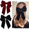 HoaaiGo 2 Pezzi Fermagli per Capelli con Fiocco, Mollette per Capelli In Velluto Grandi, Accessori Capelli Donna Francese Bowknot, Bow Hair Clip Raso a Coda Lunga Copricapo per Ragazze e Donne