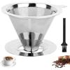 elthmpr Filtro Caffe Americano Riutilizzabile - Filtri Caffe in Acciaio Inox, Filtro da Caffè Permanente per Produzione di caffè manuale, con Spazzole