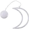 PRENDELUZ Ciondolo a batteria a forma di luna, bianco caldo, con ventosa per un facile posizionamento e luce morbida decorativa ideale per qualsiasi ambiente. #