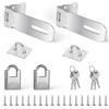 HJJMN Lucchetto con Chiusura a Viti - 2 Pezzi Chiavistello con Lucchetto, Argentato Chiusura Hasp, Lucchetto Armadietto per Armadio, Cassetto, Porta, Recinto da Giardino, Gabbia