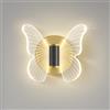 Mengjay Applique da Parete LED Farfalla Dimmerabile Interno Moderna, 12W Dimmerabili Lampada da Parete Lampada a Muro per Camera da Letto Soggiorno Corridoio, 3000K/4500K/6000K (Singolo)