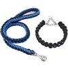 Generic Guinzaglio da addestramento professionale per cani di taglia grande, catena a P, design anti-fuga, per Golden Retriever/Labrador, guinzaglio riflettente durevole per estrattori aggressivi (blu e nero