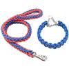 Generic Guinzaglio da addestramento professionale per cani di taglia grande, catena a P, design anti-fuga, per Golden Retriever/Labrador, guinzaglio riflettente durevole per estrattori aggressivi (rosso e blu