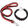 Generic Guinzaglio da addestramento professionale per cani di taglia grande, catena a P, design anti-fuga, per Golden Retriever/Labrador, guinzaglio riflettente durevole per estrattori aggressivi (rosso e