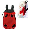 Generic Furry Pawsy Carrier, zaino regolabile per gatti e animali domestici, trasportino da viaggio per cani e gatti, per escursionismo, ciclismo, comode tracolle, regolabile (rosso, L)