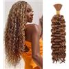 TGYHCJBY Water Wave Bulk for Braiding 18inch 110g With 2 Bundles Deep Wave Bulk Hair for Boho Braids No Weft Curly Wavy Synthetic Bohemian Braiding Hair Extensions for Women (30#, 18inch(55g/Bundle x2))