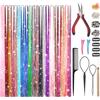 Huiguli 20 Pezzi Extension Capelli Tinsel Colorate con Glitter