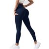 PORRASSO Leggins Donna Sportivi Pantaloni Palestra Vita Alta Elastici Push Up Controllo della Pancia Pantacollant Comodo Opaco Leggings Blu Navy