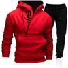 Fulidngzg Tuta Uomo Completa Invernale Caldo Set 2 Pezzi con Felpa con Cappuccio e Zip Laterale Pantaloni Coordinati Tute da Ginnastica Casual Comfort Elegante per Sportiva Palestra,Rosso,M