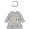 Mayoral Abito Vestito neonata 2-4 Mesi 65 cm Color Grigio con cagnoline e Fascetta