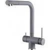 Plados FLO55-42 Miscelatore cucina monocomando a 3 vie con comando terza acqua indipendente modello FLO55 finitura 42 ULTRAMETAL TITANIO