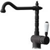 Plados MIXOLD-70 Miscelatore cucina monocomando Old Fashion rustico con canna girevole e leva laterale finitura 70 ULTRAGRANIT NERO MATT