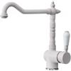 Plados MIXOLD-98 Miscelatore cucina monocomando Old Fashion rustico con canna girevole e leva laterale finitura 98 ULTRAGRANIT BIANCO