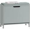 SoBuy Panca Scarpiera da Ingresso - Scarpiera Salvaspazio Slim in Legno, Panca Contenitore con 1 ribalte 2 ripiani, 113kg di Carico, Grigio L60xP24xA52 cm FSR151-K-HG
