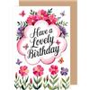 Edition Seidel Biglietto di auguri di compleanno con busta, biglietto di auguri di compleanno Happy Birthday, uomo donna, fiori e prato floreale (G3754 SW025)