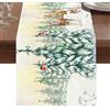 Frigg Runner Tavola Moderno Natalizio 230 x 33cm, Centrino Natalizio, Tovaglia Natalizia Bianca con Albero Di Natale, Alce, Coniglio e Volpe In Un Paesaggio Innevato, per Decorazioni Natalizie per La Tavola