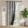 PONY DANCE Doppio Strato 100% Tende Oscuranti per Interni con Anelli Blackout Curtain Pesanti Tenda Termica Isolante Freddo e Caldo 1 Pezzo L 140 x A 210 cm, Grigio Chiaro