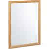 Relaxdays Specchio da Bagno, Cornice Rettangolare in bambù, Specchiera da Parete per Ingresso, HxL: 80x60 cm, Naturale