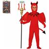 Guirca Costume da Diavoletto Rosso Vestito Bimbo Bambino Diavolo Alato Lucifero